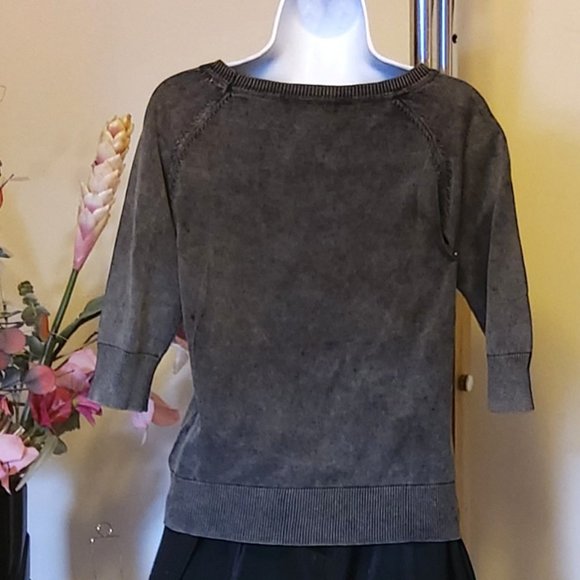 NWT Women’s Gray Lightweight 3/4 Sleeve Knit Cardigan Fall Winter Sweater 6 8 - Picture 6 of 8